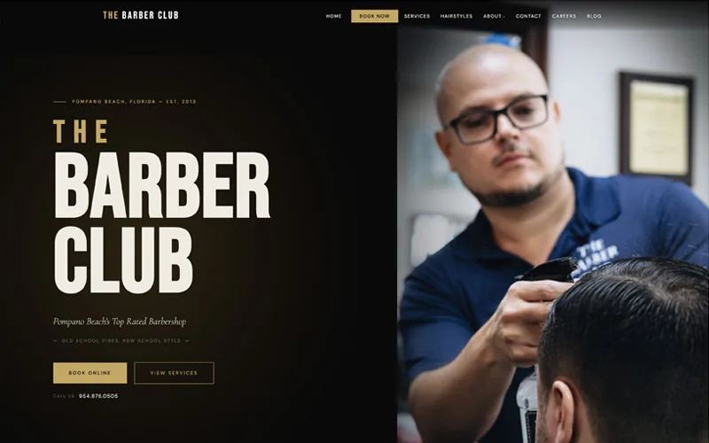 The Barber Club website