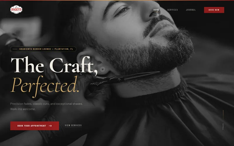 Gradients Barber Lounge website