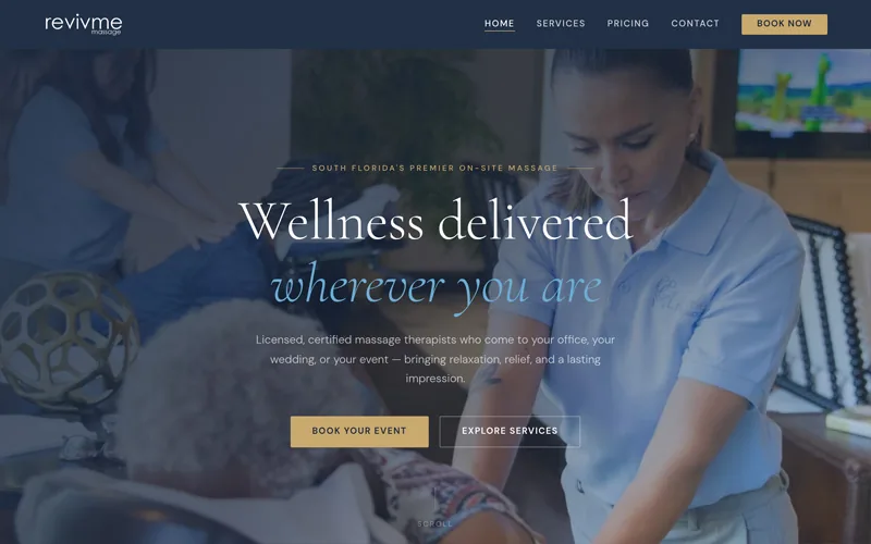 Revivme Massage website